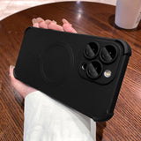 Air-cushion Matte Liquid Silicone Magnetic Case for iPhone
