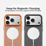 Luxury Woven Canvas Magnetic Charging Case for iPhone