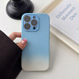 Gradient Frosted Phone Case with Built-In Lens Protector for IPhone