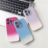 Gradient Frosted Phone Case with Built-In Lens Protector for IPhone