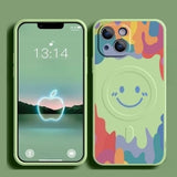 Silicone Graffiti Smile Magsafing Case for iPhone