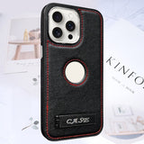 Faux Leather Shockproof Phone Case with Stand for IPhone