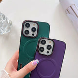 Luxury Leather Magnetic Charging Case For iPhone