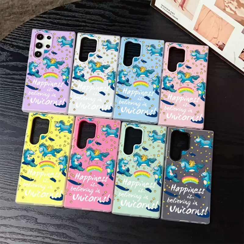 Painted Art Style Rainbow Pony Phone Case Suitable for Samsung