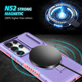 Armor Car Holder Magnetic Wireless Charging Case For Samsung