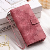 Leather Flip Card Wallet Embossing Phone Case for iphone