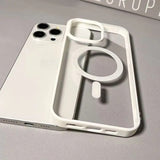 Candy Magnetic Wireless Charging Clear Phone Case For iPhone