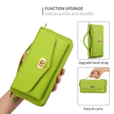 Magnetic Crossbody Handheld Wallet Card Leather Case for iPhone