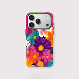 Colorful Flower Magnetic Shockproof Phone Case For iPhone