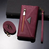 Wallet Multi-card Zipper Flip Leather Case For Samsung