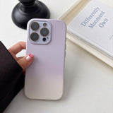 Gradient Frosted Phone Case with Built-In Lens Protector for IPhone
