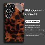 Brown Leopard Print Pattern Glass Phone Case For Samsung
