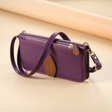 Leaf-Designed Leather Card Slot Lanyard Flip Case for Samsung