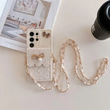 3D Bowknot Crossbody Card Holder Wallet Phone Case For Samsung