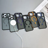 Luxury Matte Transparent Magnetic Kickstand Phone Case for iPhone