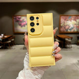 Wave Puffer Down Jacket Shockproof Soft Phone Case for Samsung