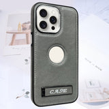 Faux Leather Shockproof Phone Case with Stand for IPhone