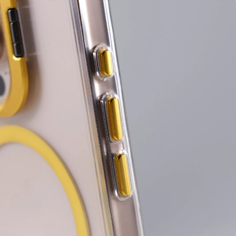Transparent Acrylic Airbag Camera Stand Magnetic Case for iPhone