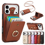 RFID Blocking Ring Holder Wallet Case for iPhone