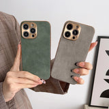 Electroplated Leather Phone Case For iPhone