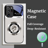 Dragon Head Pattern Magnetic Anti-Drop Liquid Glass Case for Samsung