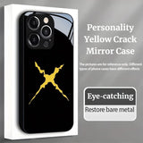 Personality Yellow Crack Mirror Case for iPhone