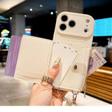 Fashion Card Holder Leather Crossbody Case for iPhone