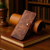 Vintage Wax Genuine Leather Wallet Case for Samsung