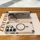 Transparent Acrylic Airbag Camera Stand Magnetic Case for Samsung