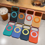 Contrast Color Breathable Magnetic Rotating Kickstand Case for iPhone
