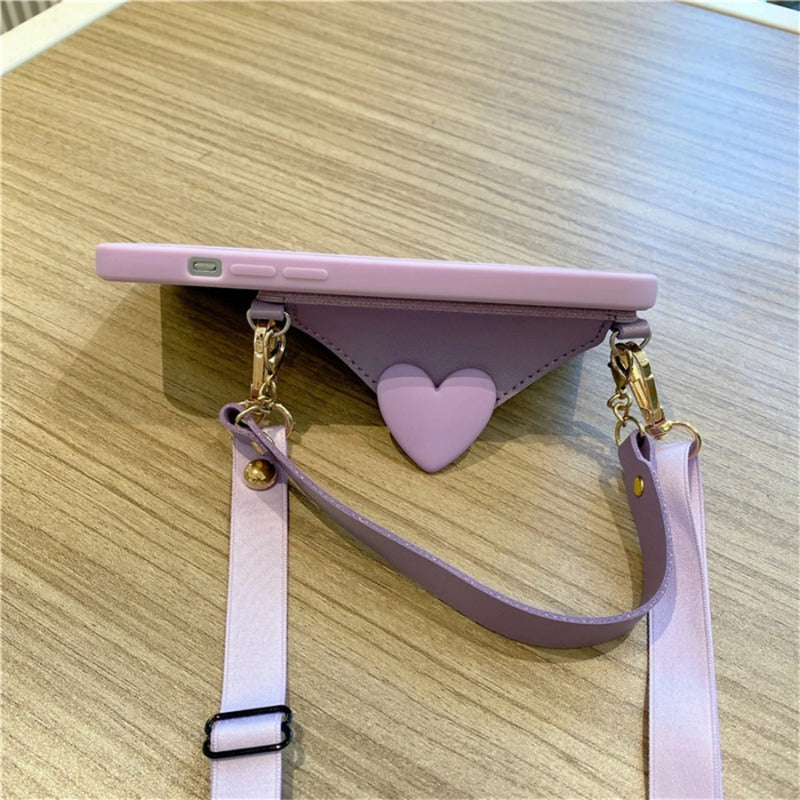 Crossbody Lanyard Strap Card Holder Case for iPhone