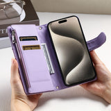 Glitter Plaid Leather Case with Card Slots and Lanyard for iPhone