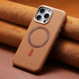 Luxury Leather Carbon Fiber Texture Magnetic Shockproof Phone Case for iPhone