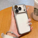 Frosted Translucent Plating Frame PC Phone Case for Iphone