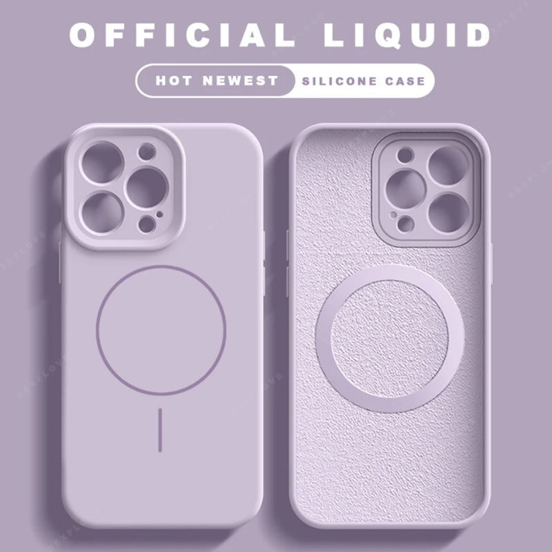 Liquid Silicone Lanyard Magnetic Phone Case For iPhone