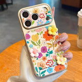 3D Gilded Floral Embossed Glitter Case for iPhone
