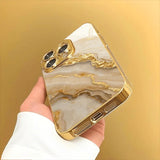 Gold Marble Stone Pattern Phone Case For iPhone