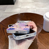 Oil Painting Flower Butterfly Rhinestone Anti-Drop Phone Case for IPhone