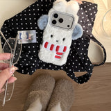 Cute Plush Bear And Rabbit Anti-Fall Phone Case For IPhone