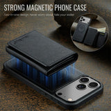 Wallet Cards Slot Magnetic Leather Case for iPhone