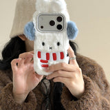 Cute Plush Bear And Rabbit Anti-Fall Phone Case For IPhone