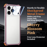Airbag Shockproof Metal Frame Case with Lens Film for iPhone