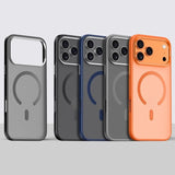Luxury Alloy Lens Frame Matte Magnetic Shockproof Case for iPhone