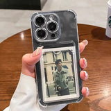 Wallet Card Holder Clear Soft Phone Case for iPhone