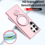 360° Swivel Stand Plating Lens Hole Magnetic Case For Samsung
