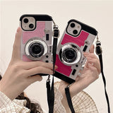 3D Retro Camera Lanyard Phone Case For iPhone