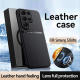 Luxury Leather Magnetic Shockproof Case for Samsung