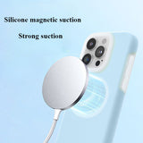 Solid Color Jelly Magnetic Liquid Silicone Phone Case For iPhone