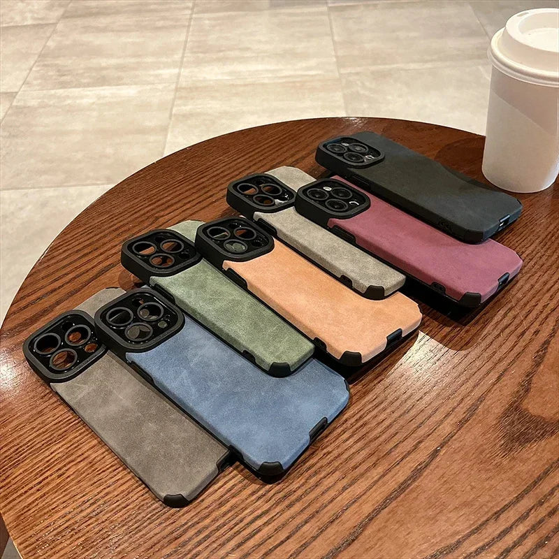 Luxury Matte Leather Case For iPhone