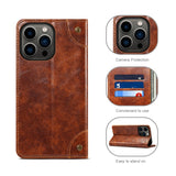 Vintage Leather Flip Card Holder Case for iPhone